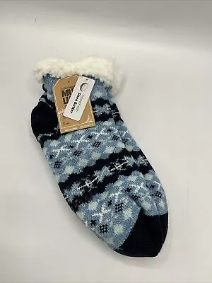 MUK LUKS Blue Women's Cabin Socks Slip Resistant Outsole • $14