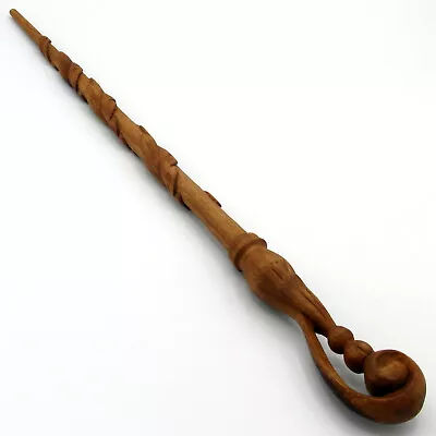 16  DeLacour Hand Carved Mahogany Wood Magic Wand Witch Wizard W/Free Velvet Bag • $34.95