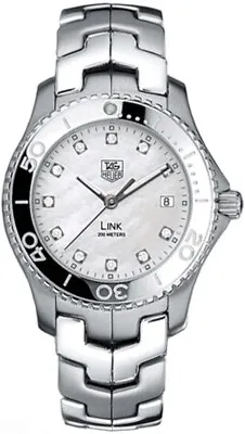 Tag Heuer Link WJ1114.BA0575 DIAMOND Swiss Quartz Men's WHITE PEARK Diver Watch • $1307.90