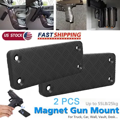 2-Pack Magnetic Gun Holder Holster Safe Organizer Pistol Concealed Vehicle Mount • $18.90