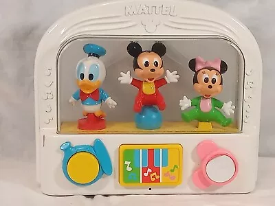 Disney Baby Crib Toy Mickey Minnie & Donald Tested Music Mattel Spin Bounce Rock • $19.99