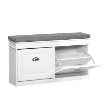$95.11 • Buy Artiss Shoe Cabinet Bench Shoes Storage Rack Organiser Drawer White Shelf 12 ...