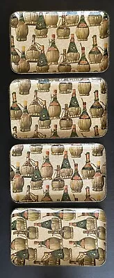 Set Of 4 Vintage ISCO Miniature Hand Painted Paper Mache On Wood Tray - Japan • $19.95