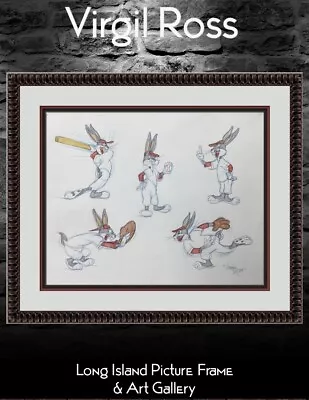 Virgil Ross Original Signed Model Sheet Drawing Bugs Bunny Baseball Custom Frame • $1495