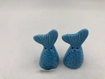 Cracker Barrel Ceramic Blue Mermaid Fins Salt + Pepper CC01B39022 • $13.64