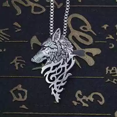 NEW Luxury Retro Viking Wolf Shape Pendant Necklace Silver Color New Men Jewelry • $0.01