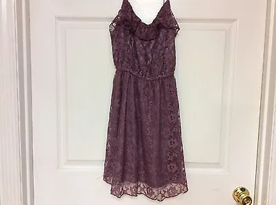 Divided H & M Lady's Cocktail Dress Size 2 Purple Sundress Spaghetti Straps Y10 • $10.99