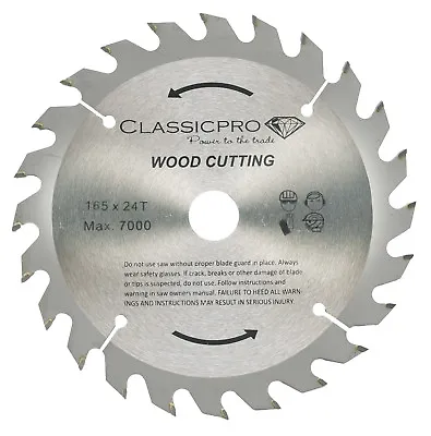 Classicpro 165mm TCT Circular Saw Blades Thin Kerf 24 Teeth DeWalt Makita Bosch • £9.75
