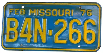 Missouri 1976 Auto License Plate Garage Vintage Garage Man Cave Decor Collector • $21.95