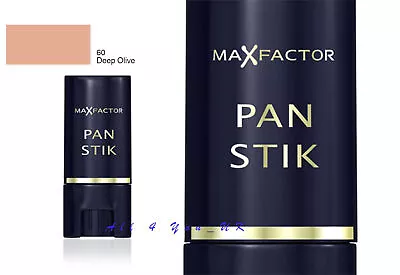 Max Factor Pan Stik Foundation Stick Full Coverage 9g- 60 Deep Olive • £6.45