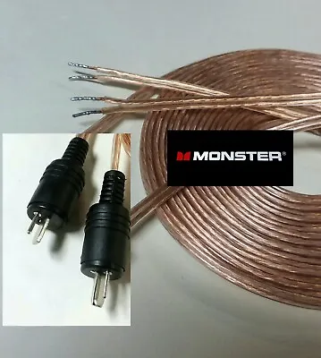 $34.95 • Buy Bang & Olufsen Style 2 Pin Din Plugs Male 20ft 16awg MONSTER Speaker Cable B&O