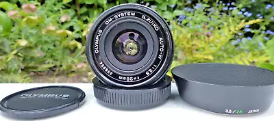 Olympus Zuiko OM 28mm F/3.5 Manual Focus Wide Angle Lens Inc Olympus Lens Hood. • £49.99