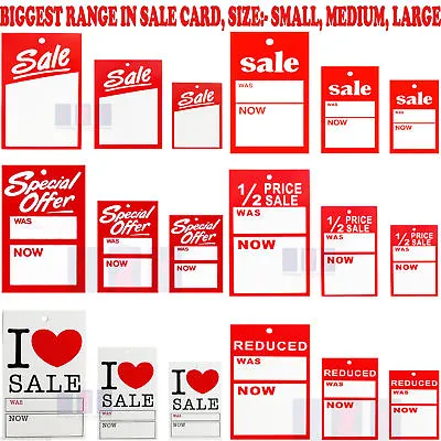 £1.25 • Buy Sale Cards Special Offer Reduced Was Now Card Pricing Gun Hanger Swing Tickets