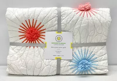 NEW Pottery Barn KIDS BABY Margherita Missoni Daisy Pom Pom Toddler Crib Quilt • $69.99