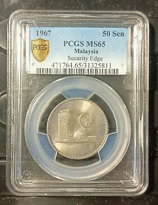 Malaysia 1967 50 Cent Coin Pcgs Ms65. • $100