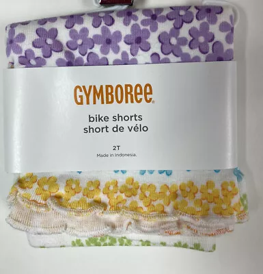 Gymboree Girls Bike Shorts Size 2T Butterfly Blossoms Pastel Ruffle Hem NWT • $7.99