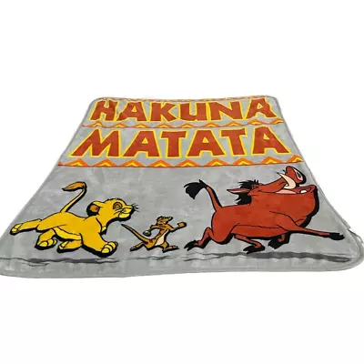 The Northwest Company Blanket Disney Lion King Hakuna Matata Gray Sze 36.5 X 50  • $9.89