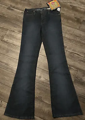 Vintage Mudd Yo! Flared Jeans Blue Dark Wash Y2K Cute Flare Pants Size 7 • $55