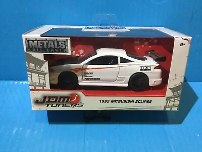 Jada Jdm Tuners 1995 Mitsubishi Eclipse White 1/32 Hks Toyo Tires Drifter Coupe • $22.24