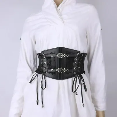 Women Ladies Wide Corset Belt Cincher Waist Elastic Body Shapewear Gothic Punk • £10.95