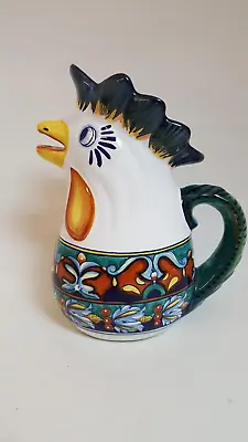 Rooster Pitcher Mano Franco Nari Deruta Italy Geo Romy/Norah 10  Tall • $59.95