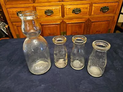 4 VTG Cream Top Milk Bottles MARYLAND ~ ANNAPOLIS DAIRY - CHESTNUT FARMS - PLUS+ • $12.50