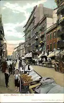 New York City NYC NY Mulberry Street Vendors C1910 Vintage Postcard • $8.90