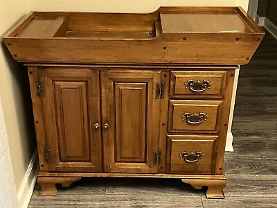 Sprague Carlton Americana Buffet Cabinet Maple Wood SIDE Wet BAR HUTCH • $595