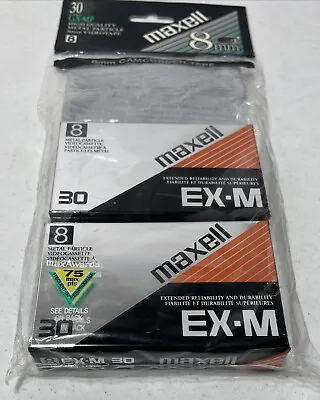 2 MAXELL EX-M30 8mm Camcorder BLANK TAPES Sealed NEW Video Cassettes FreeUSAship • $12.33