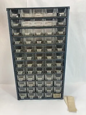 Wards Powr Kraft 60 Drawer Vintage Metal Storage Cabinet Organizer Blue Denmark • $85
