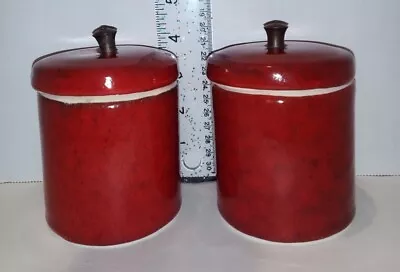 Vintage Foreside Canisters - Set Of 2 Red Canisters Replacements For Coffee Set • $15.99