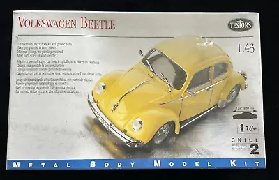 Volkswagen Beetle Model Kit 1:43 Metal FACTORY SEALED New Testors MPN 137 Yellow • $27.99