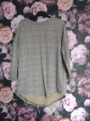 Beige Tartan Long Jumper Dress (Size 12)  • £5