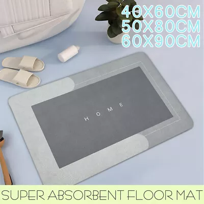 Super Absorbent Floor Bath Mat Soft Quick Drying Non-Slip Diatom Mud Door Mats • $15.99