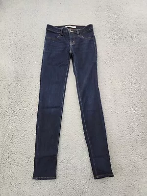 J Brand Jeans Women 25 Blue Denim Low Rise Super Skinny Starless Dark Wash 26X31 • $15.03