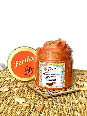 Feriha Moroccan Black Soap - Red Poppy - Aker Fessi - Artisan Beldi Natural Soap • $18.80