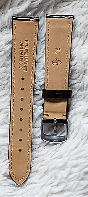 18mm Brown PATENT Shine Genuine Leather ANTI ALLERGIC Interchangeable Watch Band • $9.45