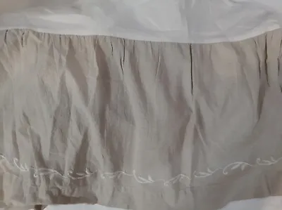 Restoration Hardware Baby & Child Cotton & Linen Taupe Embroidered Crib Skirt  • $40.95