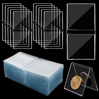 60Pcs Double Pocket Coin Sleeves Collectors 2Inch Clear Plastic Coin Hold • $15.18