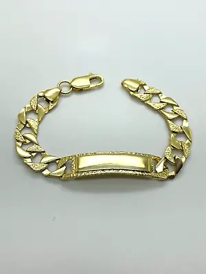 9ct Yellow Solid Gold Baby ID Chaps Bracelet – 7.8mm – 6” • £405