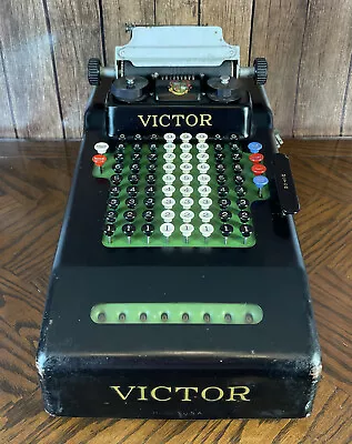 Vintage Victor Adding Machine 300 Series Model W 8 Column WORKING! Antique USA • $119.97