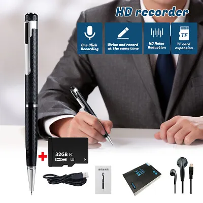 Mini Spy Digital Voice Activated 32GB Recorder Hidden Audio Recording Pen Device • $24.99