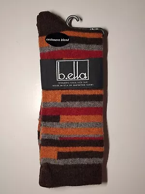 B. Ella Ladies Cashmere Wool Angora Blend Socks Calista Espresso USA MADE  • $18