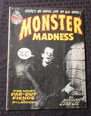 1972 MONSTER MADNESS Magazine #1 FN+ 6.5 Marvel Stan Lee Frankenstein • $17.25