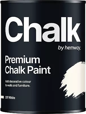 Hemway Off White Chalk Paint Matt Wall Furniture Chic Shabby Vintage Chalky - 1L • £23.95