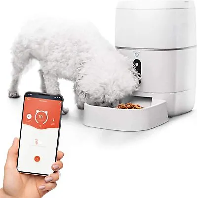 Home Zone Pet 6L Automatic Feeder - Smart Wireless Pet Feeder ES06534G - White • $52.62