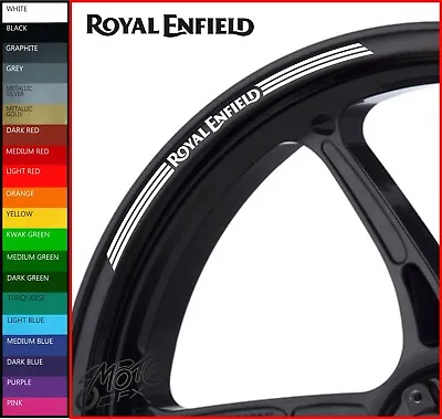 ROYAL ENFIELD Wheel Rim Stickers Decals - 20 Colors Available - Interceptor 650 • £9.98