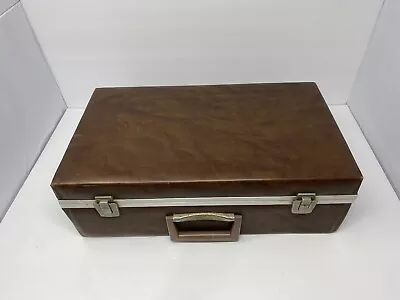 8 Track Storage Carrying Case Brown Faux Leather Color Holds 36 • $39.99