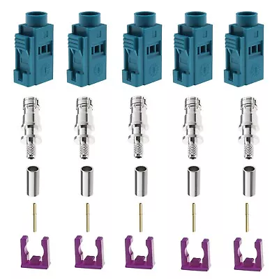 5 Sets Fakra Female Antenna Connector Plug Crimp Solder Kit For RG174/RG316 • £11.03