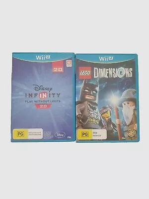 Lego Dimensions & Disney Infinity 2.0 Nintendo Wii U Games Bundle  Complete  • $16.95